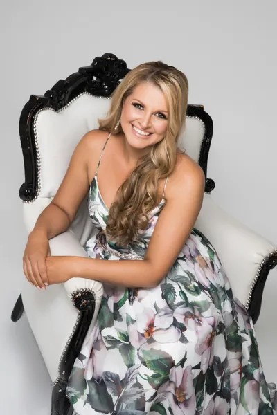 Natalie Gardner, artist, seated portrait